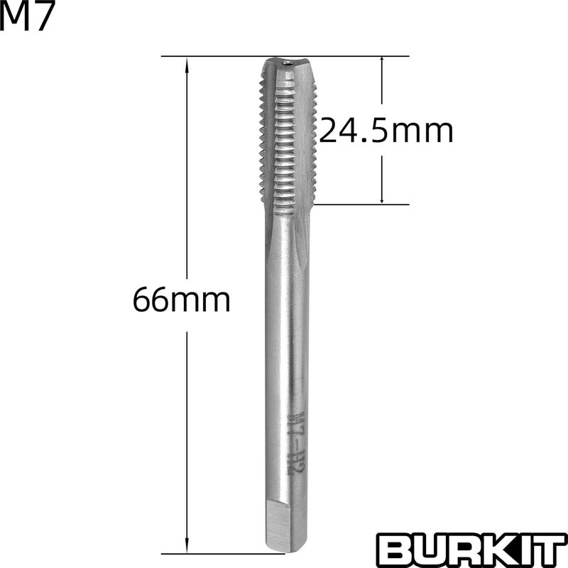 Burkit مجموعة قواطع ومسامير M7 X 1، قاطع خيط M7 x 1.0 ومسمار دائري بيد يمين - Image 2